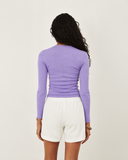 Cotton-Knit Crewneck Cardigan