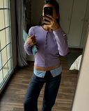 Cotton-Knit Crewneck Cardigan