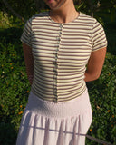 Shortsleeve Cardigan in Stripe