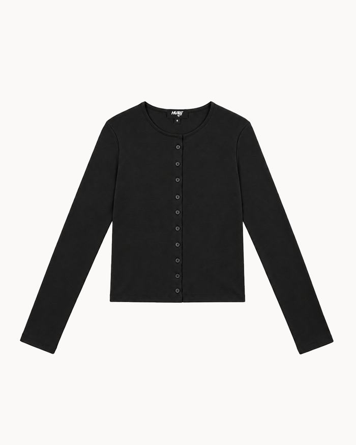Cotton-Knit Crewneck Cardigan