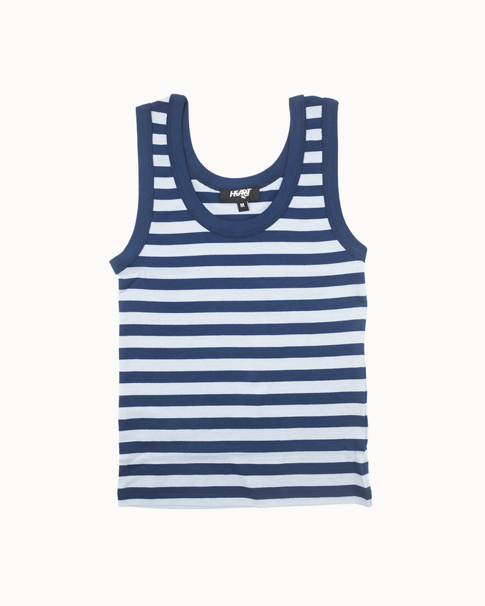 Cotton-Knit Scoop Tank In Stripe
