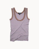 Cotton Scoop Tank in Stripe