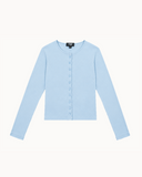 Cotton-Knit Crewneck Cardigan