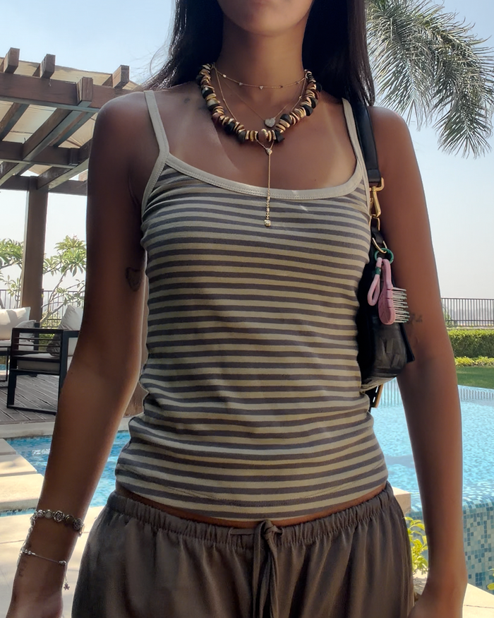 Cotton Cami Top in Stripe