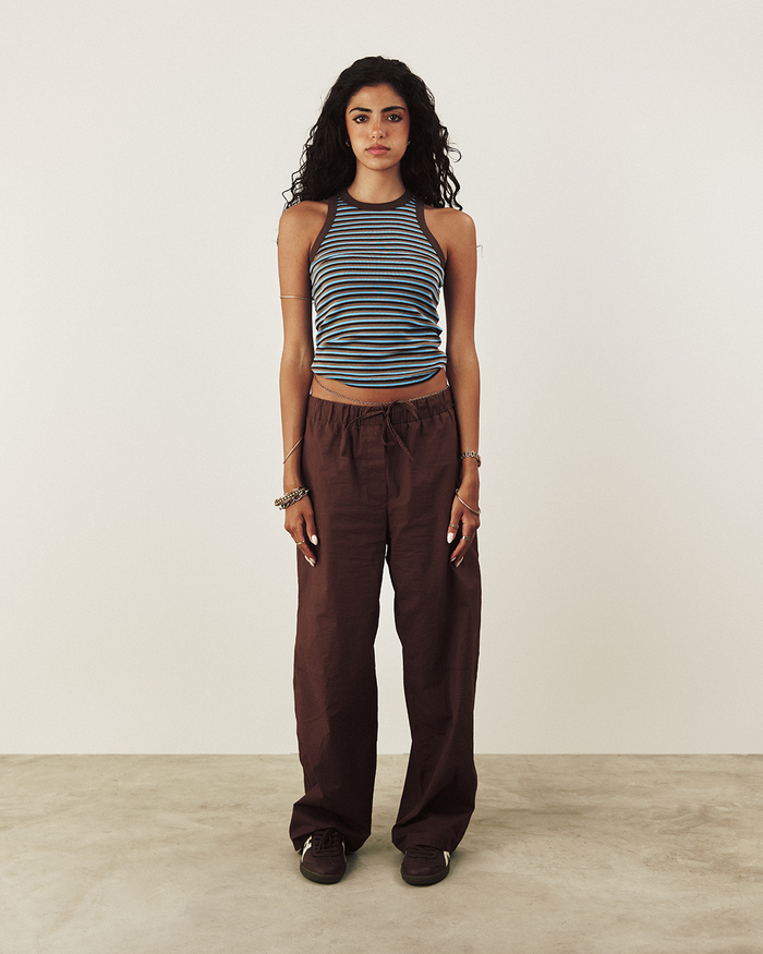 COTTON RACER TANK IN STRIPE