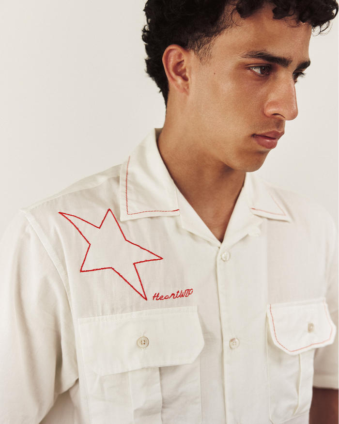 POPLIN CARGO SHIRT IN OFFWHITE