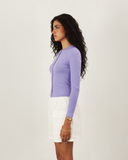 Cotton-Knit Crewneck Cardigan
