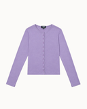 Cotton-Knit Crewneck Cardigan