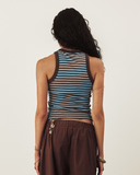 COTTON RACER TANK IN STRIPE