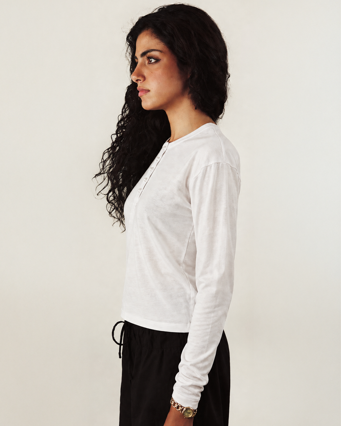 Cotton-knit 80's henley
