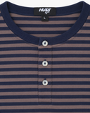 Cotton-Knit Henley in Stripe