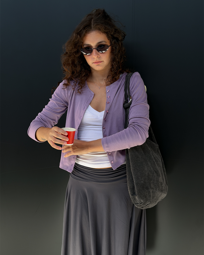 Cotton-Knit Crewneck Cardigan