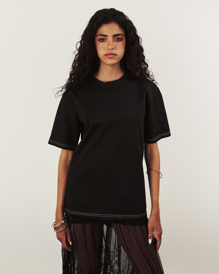 COTTON LOGO TEE - Black