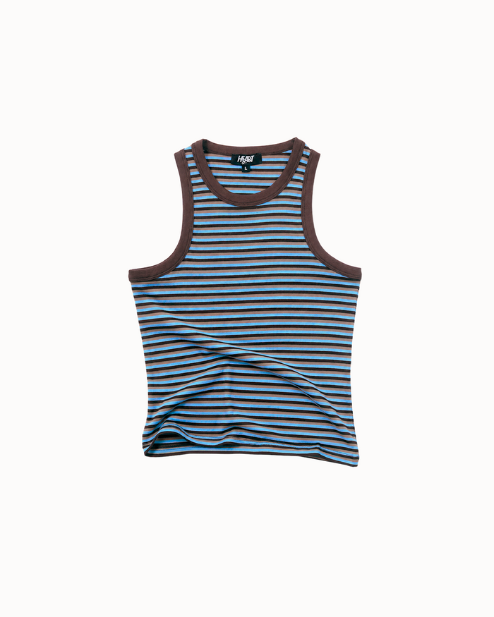 COTTON RACER TANK IN STRIPE