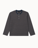 Cotton-Knit Henley in Stripe