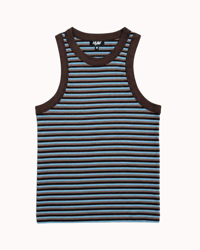 Cotton Racer Tank in stripe