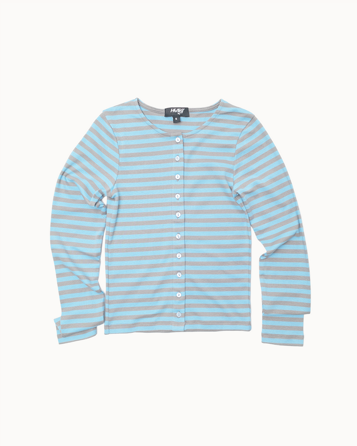 Crewneck Cardigan In Stripe