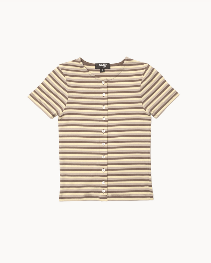 Shortsleeve Cardigan in Stripe